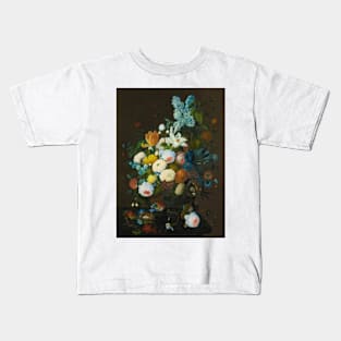 Floral Still Life by Severin Roesen Kids T-Shirt